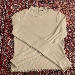 American Eagle Light Green Ribbed Turtleneck Top